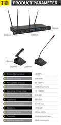 Gooseneck Microphone with UHF wireless conference microphone system for clear audio communication