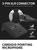 Gooseneck microphone with 3-pin XLR connector, designed for UHF wireless conference microphone system.