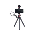 Ulanzi MT-11 mini tripod setup with smartphone, microphone, and LED light for stable shooting