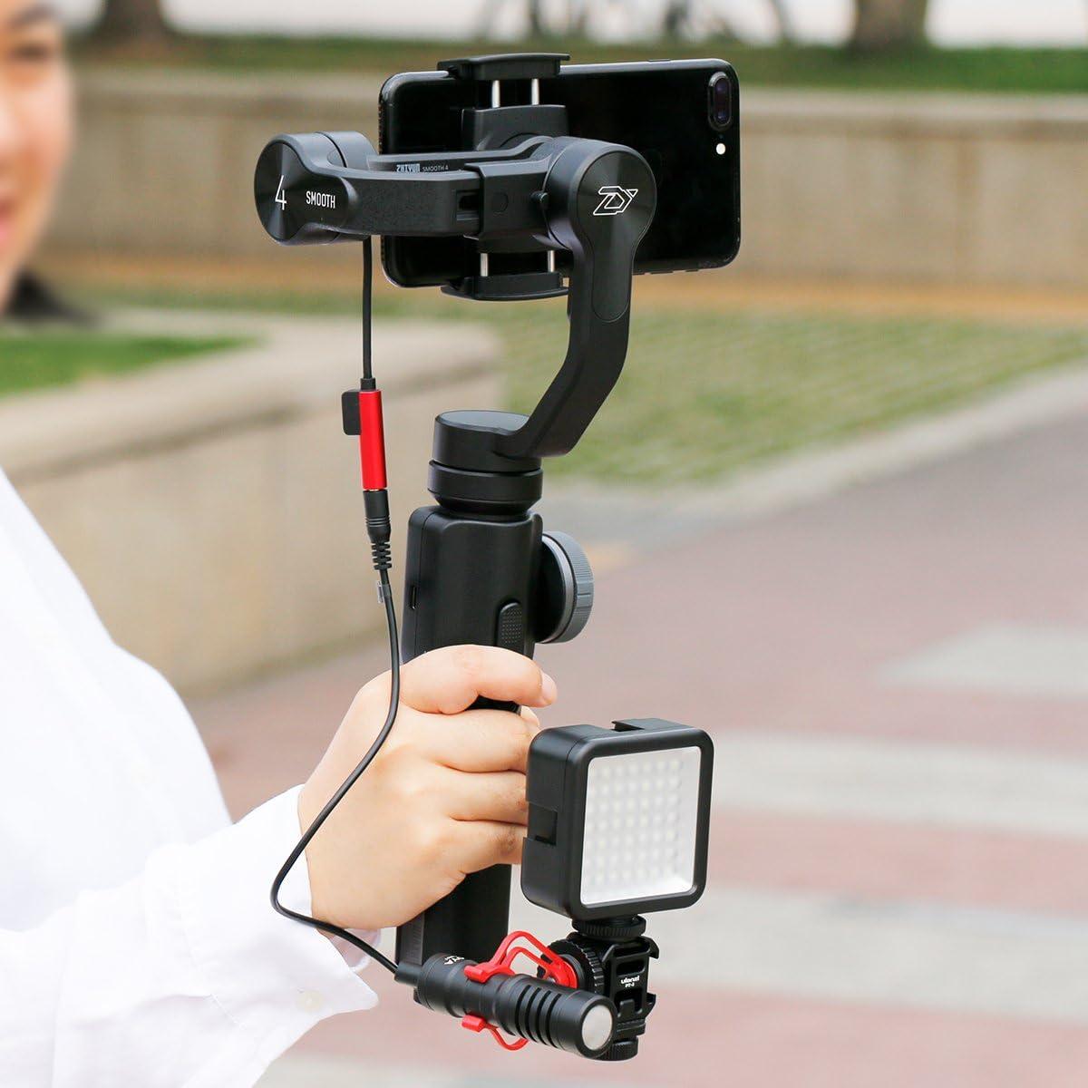 Ulanzi PT-3 extension bracket for smartphone gimbal with light and audio input connection