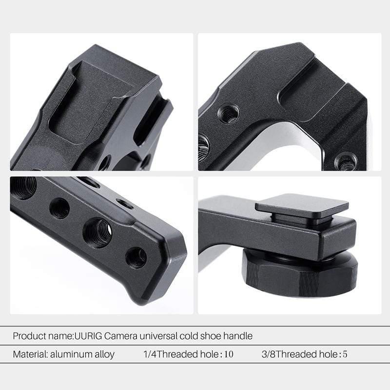 Ulanzi UURig R005 cold shoe mount made of aluminum alloy with multiple threaded holes for camera accessories