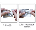 Instructions for using VMIDirect USB rechargeable mosquito swatter: unpack and insert mosquito attractant