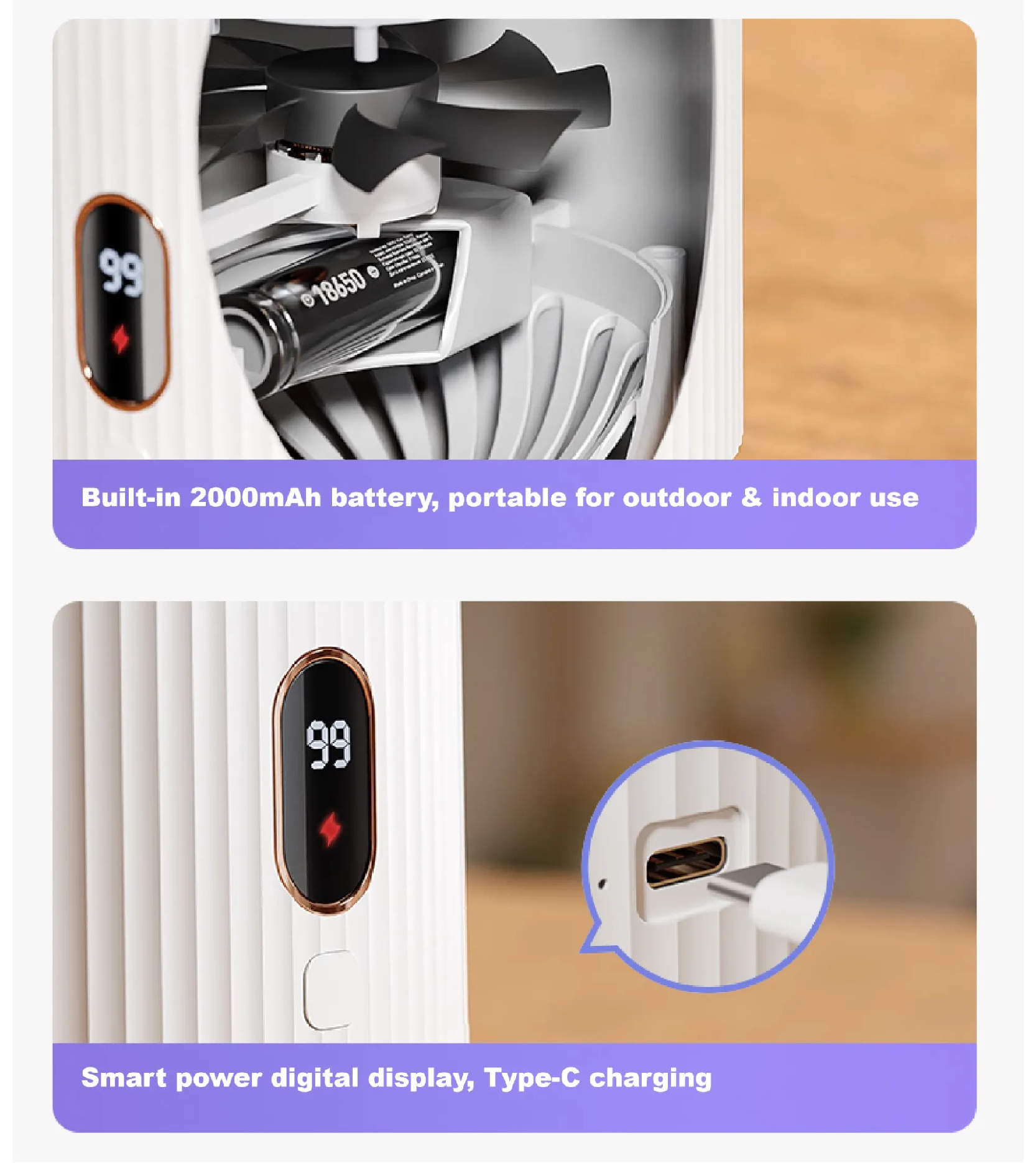 UV mosquito repellent lamp digital display with 2000mAh battery for indoor and outdoor use