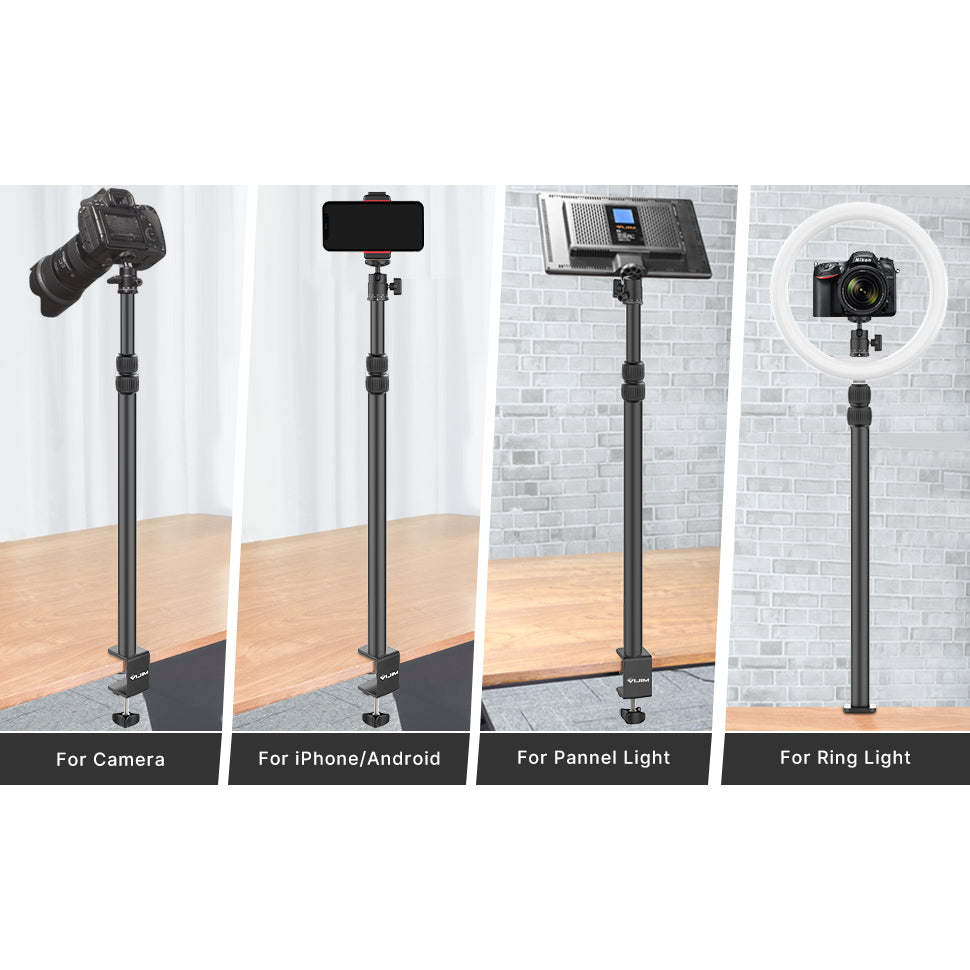VMIDirect Extendable Desk Mount Stand for Camera, iPhone, Android, Panel Light, and Ring Light