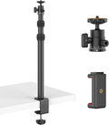 Extendable Desktop Camera Stand with adjustable height and secure clamp for stable photography