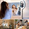 VMIDirect Extendable Desktop Camera Stand for streaming and video recording with light ring and adjustable height