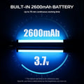 VL119 RGB Handheld LED Light Wand with built-in 2600mAh battery for up to 70 minutes of use