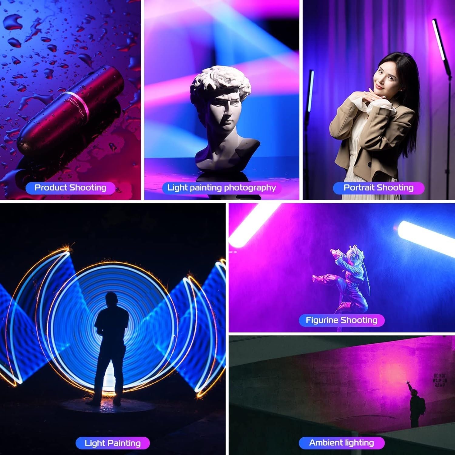 VL119 RGB Handheld LED Light Wand for versatile product shooting and creative light painting photography