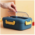 1000ml Wheat Straw Fiber Bento Lunch Box with a secure lid and vibrant colors for meal prep