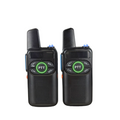 Black intercom walkie talkie with flashlight for security featuring push to talk button