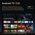 Wanbo Cube 2 Pro 1080P smart projector showcasing Android TV 11.0 interface with streaming apps