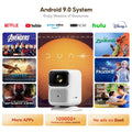 Wanbo Dali 1 portable projector showing popular streaming apps on screen