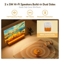 Wanbo Dali 1 portable projector showing vivid image projection with built-in dual 5W Hi-Fi speakers and Bluetooth