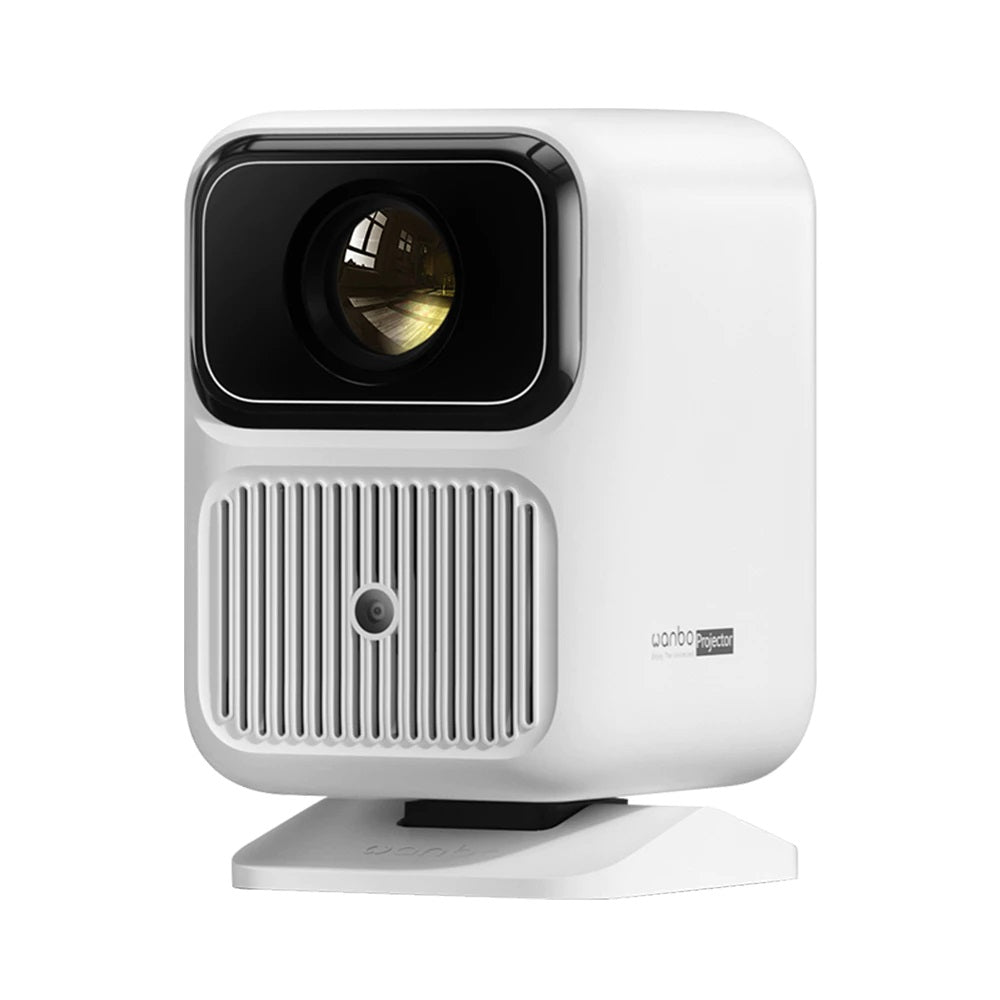 Wanbo Dali 1 portable projector in white with compact design and front lens