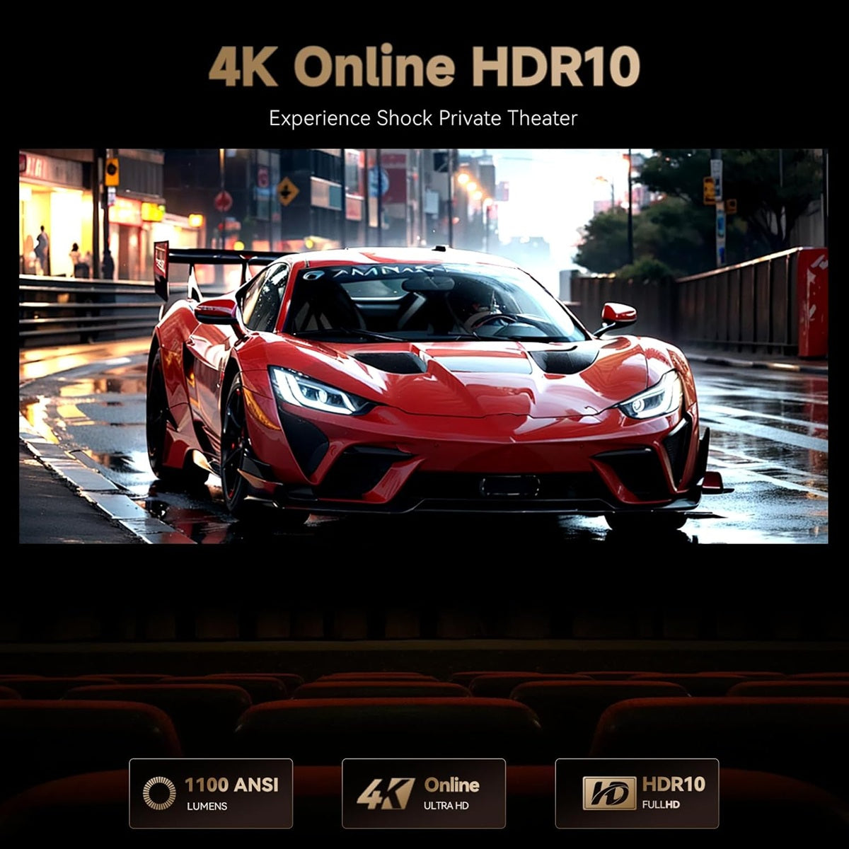 Home Theater Projector Philippines showcasing vibrant 4K HDR10 visuals with stunning clarity