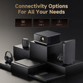 Home Theater Projector Philippines showcasing USB, HDMI, and audio connectivity options