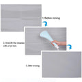 Portable projector screen showing before and after ironing to remove creases