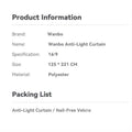 Wanbo Anti-Light Curtain polyester fabric for portable projector screen with nail-free Velcro