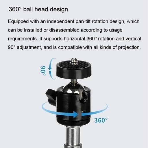 Black 360 degree ball head projector accessories holder for home with pan-tilt rotation design