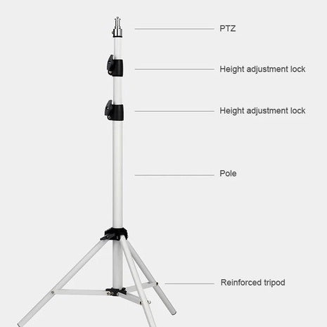 Projector accessories holder for home with adjustable height lock and reinforced tripod stand