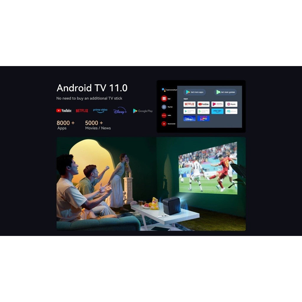 VMIDirect Smart Home Theater Projector with Android TV 11.0 for streaming and gaming