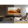 Modern living room featuring a Smart Home Theater Projector with stunning visuals on a large screen