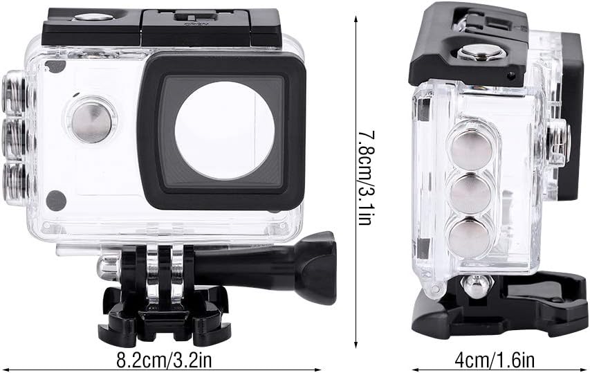 Clear VMIDirect Waterproof Case Housing for Action Cameras with Adjustable Mounting Options