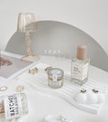 Wave Plaster Cutting Board Decoration used as a stylish tray for candles and decor items