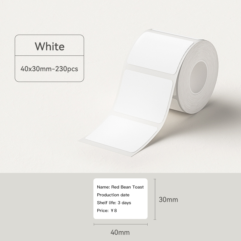 VMIDirect White Thermal Label Stickers 40x30mm for easy labeling and organization in any setting