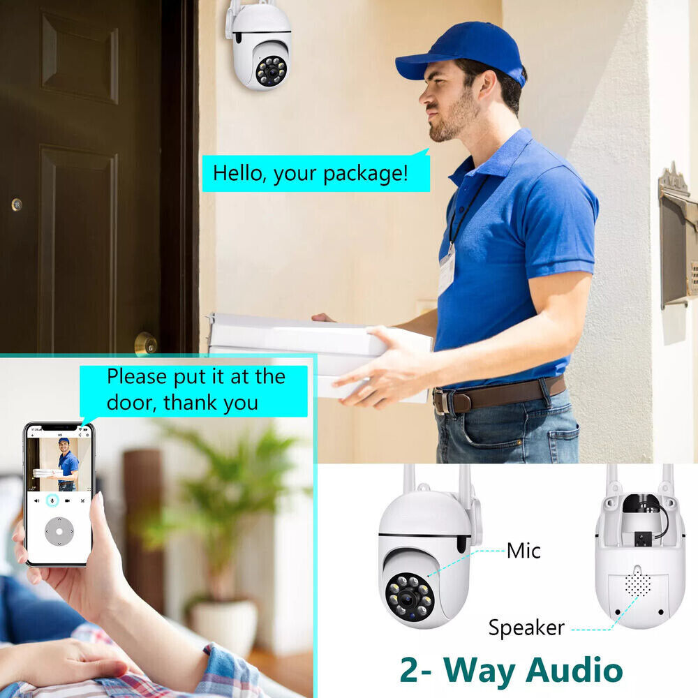 VMIDirect WiFi Security Camera Outdoor with 2-Way Audio for Home Monitoring and Package Delivery