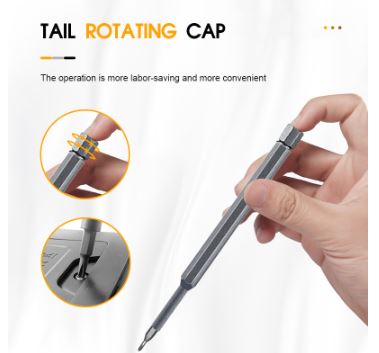 VMIDirect Precision Screwdriver Kit with a tail rotating cap for efficient and convenient use