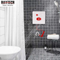 emergency buzzer installed in shower as part of a wireless caregiver pager system for bathroom safety