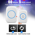 Wireless doorbell waterproof long range with 60 music tones and adjustable sound modes