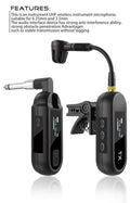 VMI Direct wireless guitar transmitter and receiver for lavalier microphone with stable audio transmission