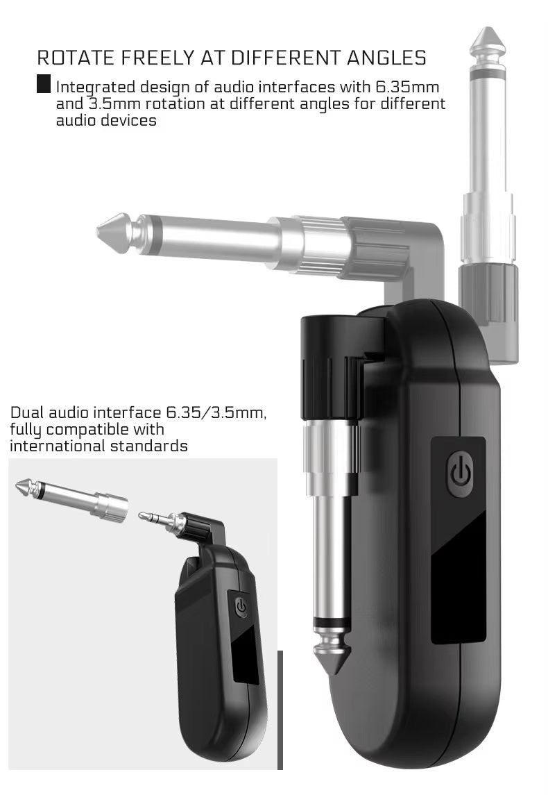 VMI Direct Wireless Guitar Transmitter And Receiver with dual audio interface for versatile connections