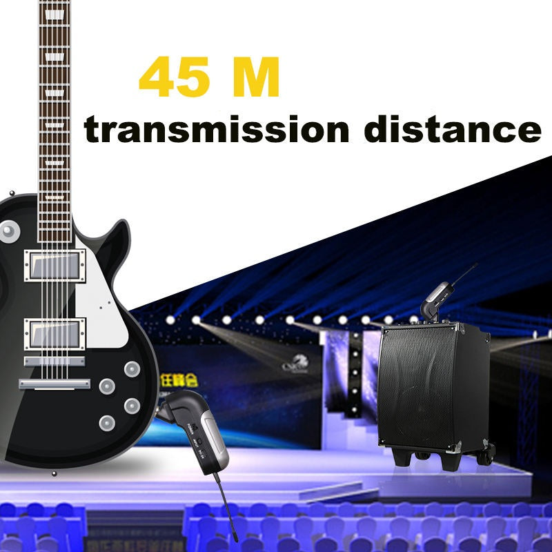 Wireless guitar transmitter receiver kit for seamless performance with 45 M transmission distance