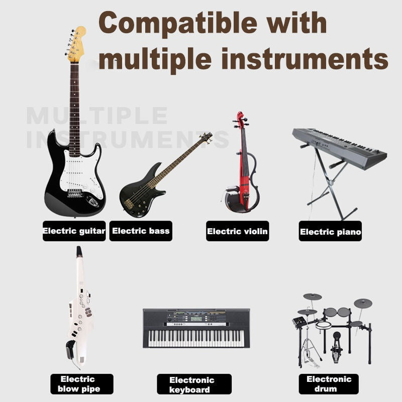 Wireless guitar transmitter receiver kit compatible with electric guitar, bass, and other instruments