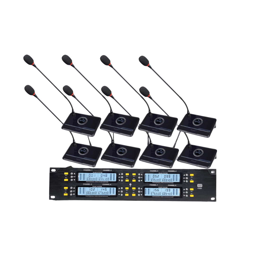 VMIDirect Wireless Microphone System with Multiple Handheld and Lavalier Microphones for Clear Audio