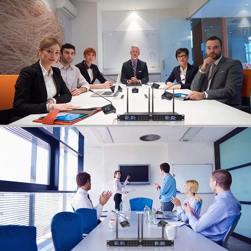Gooseneck Microphone for meetings featuring a wireless UHF microphone for meetings