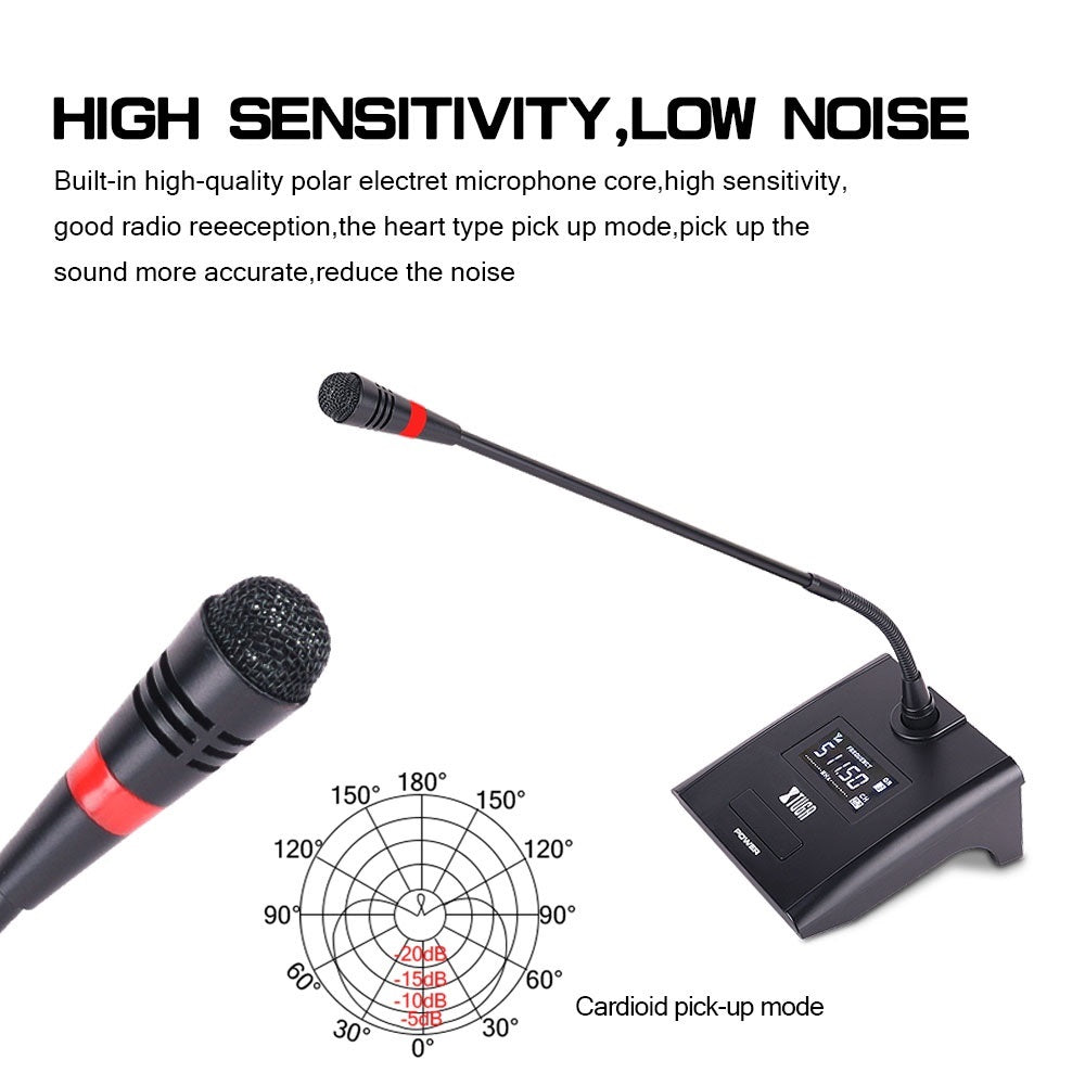 Gooseneck Microphone with high sensitivity, low noise, ideal as a wireless UHF microphone for meetings