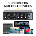 XTUGA M22D Factory OEM Professional Studio Metal Audio Interface 24-bit/192kHz 2 In/2 USB Audio Mixer