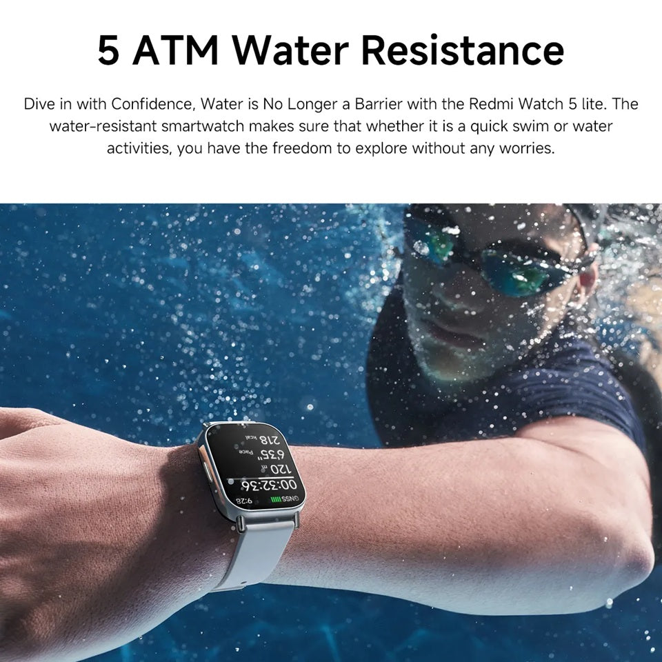 AMOLED Smartwatch With Alexa featuring 5 ATM water resistance for swimming and outdoor activities