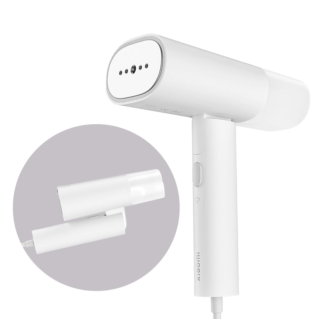 Xiaomi Mijia handheld garment steamer in white with detachable water tank for easy use