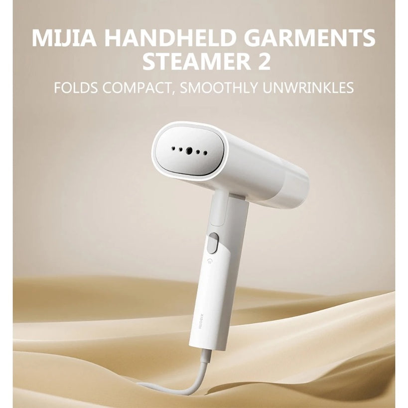 Xiaomi Mijia handheld garment steamer in white with detachable water tank for easy use