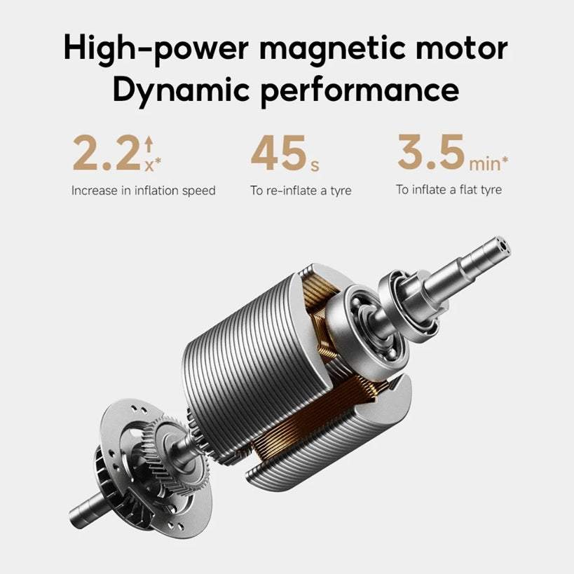 High-power magnetic motor of portable electric air pump with digital display for dynamic performance