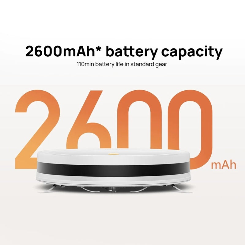 Xiaomi Robot Vacuum E5 with 2600mAh battery capacity for efficient cleaning performance