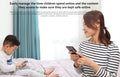 Family using a WiFi Router to manage online content and screen time for children safely
