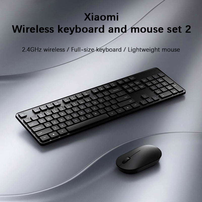 Xiaomi Wireless Mouse and Keyboard set with full-size layout and lightweight design for comfortable use