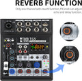 XTUGA TG5 5 Channel Bluetooth Audio Mixer with Reverb Function and FX Control Knob