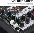 VMIDirect Bluetooth audio mixer with echo and reverb effects and independent volume faders for DJ control